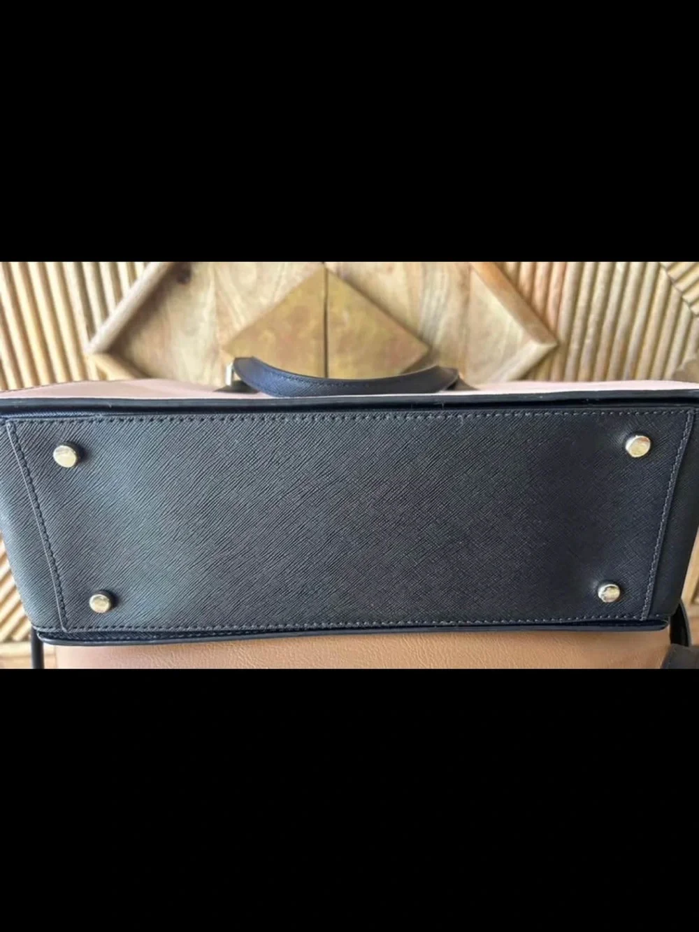 kate spade Cream Satchel with Black Handles and Strap
